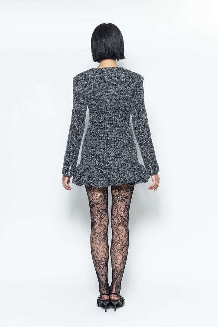 ワンピース theredthread S tweed balloon dress mini