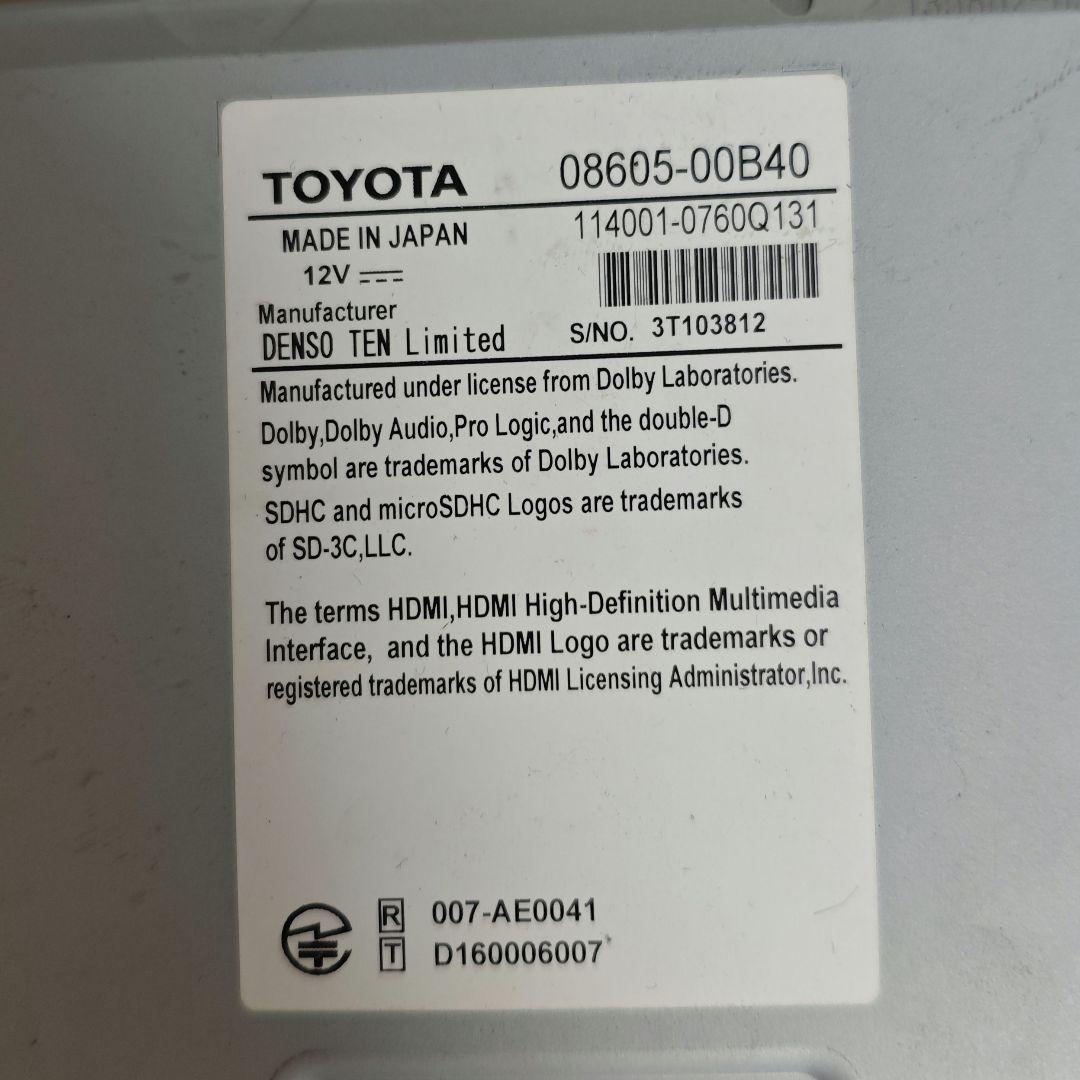 トヨタ純正 NSZT-Y68T 2020年秋 ドラレコ