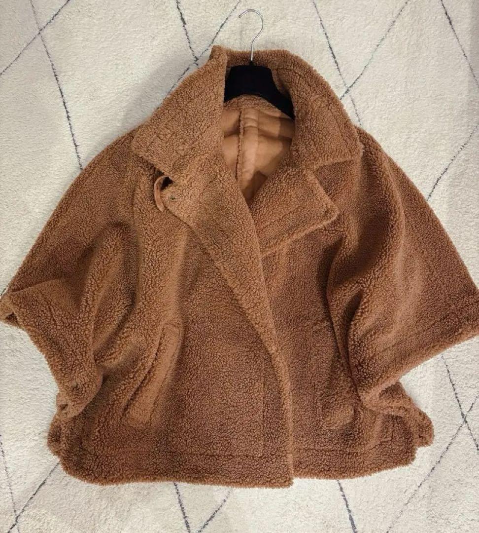 ZERO FRAMeWORK ボアポンチョコート　ブラウン