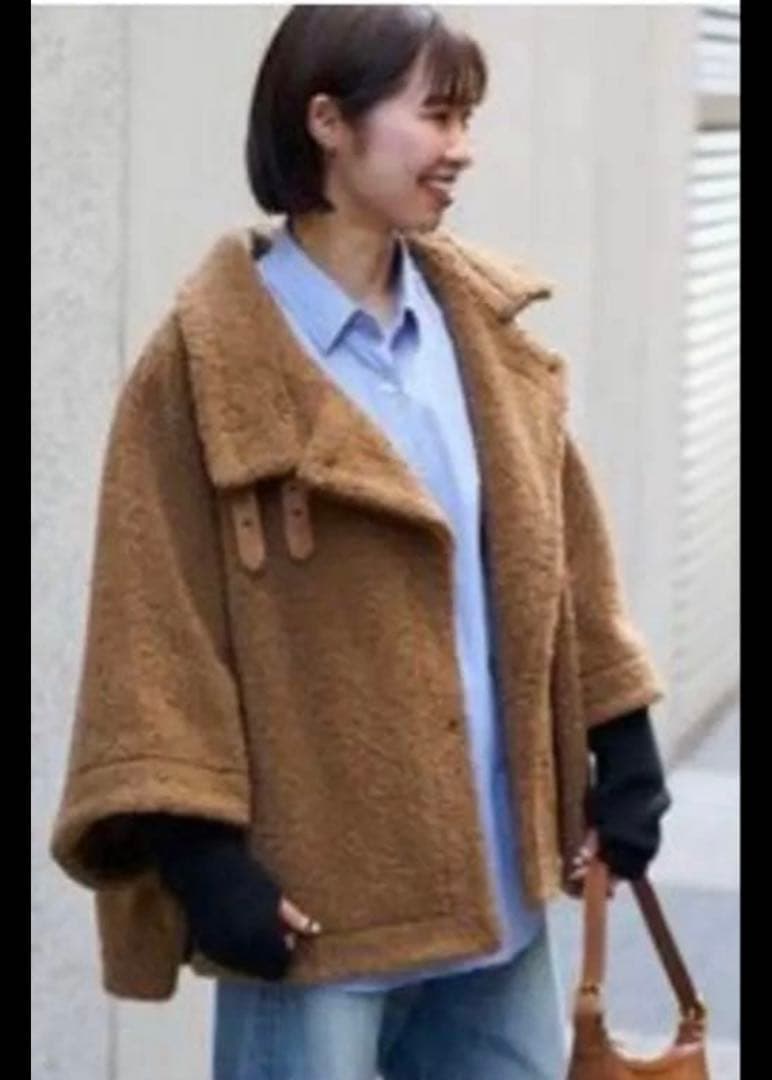 ZERO FRAMeWORK ボアポンチョコート　ブラウン