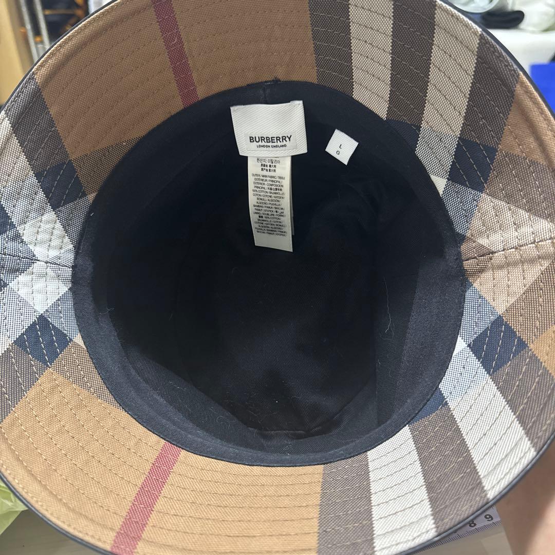 バーバリー　ブラウン系チェック柄 バケットハット
