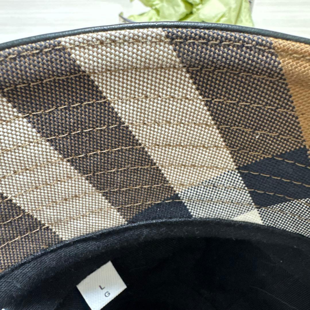 バーバリー　ブラウン系チェック柄 バケットハット