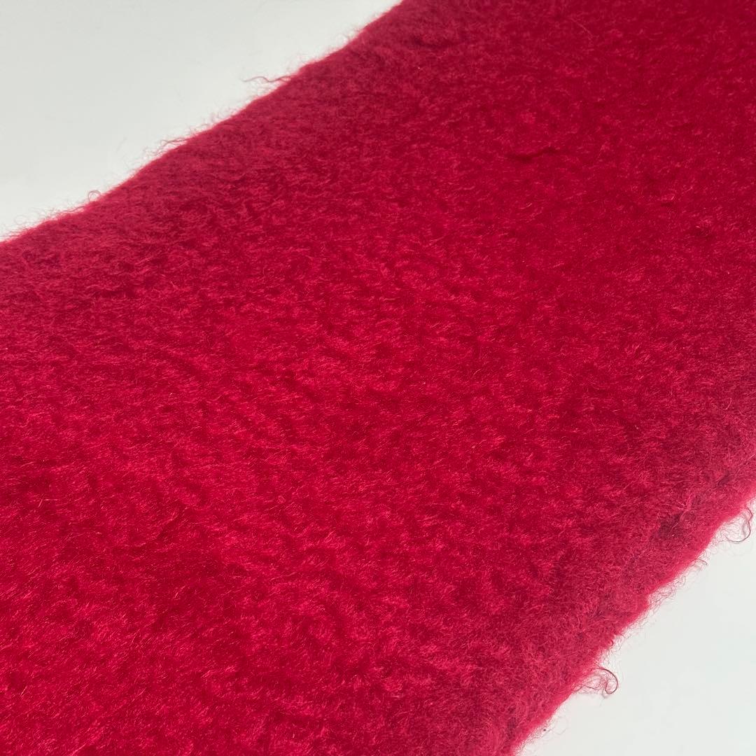 LOEWE ロエベ 大判 マフラー フリンジ レッド モヘア レザータグ付き