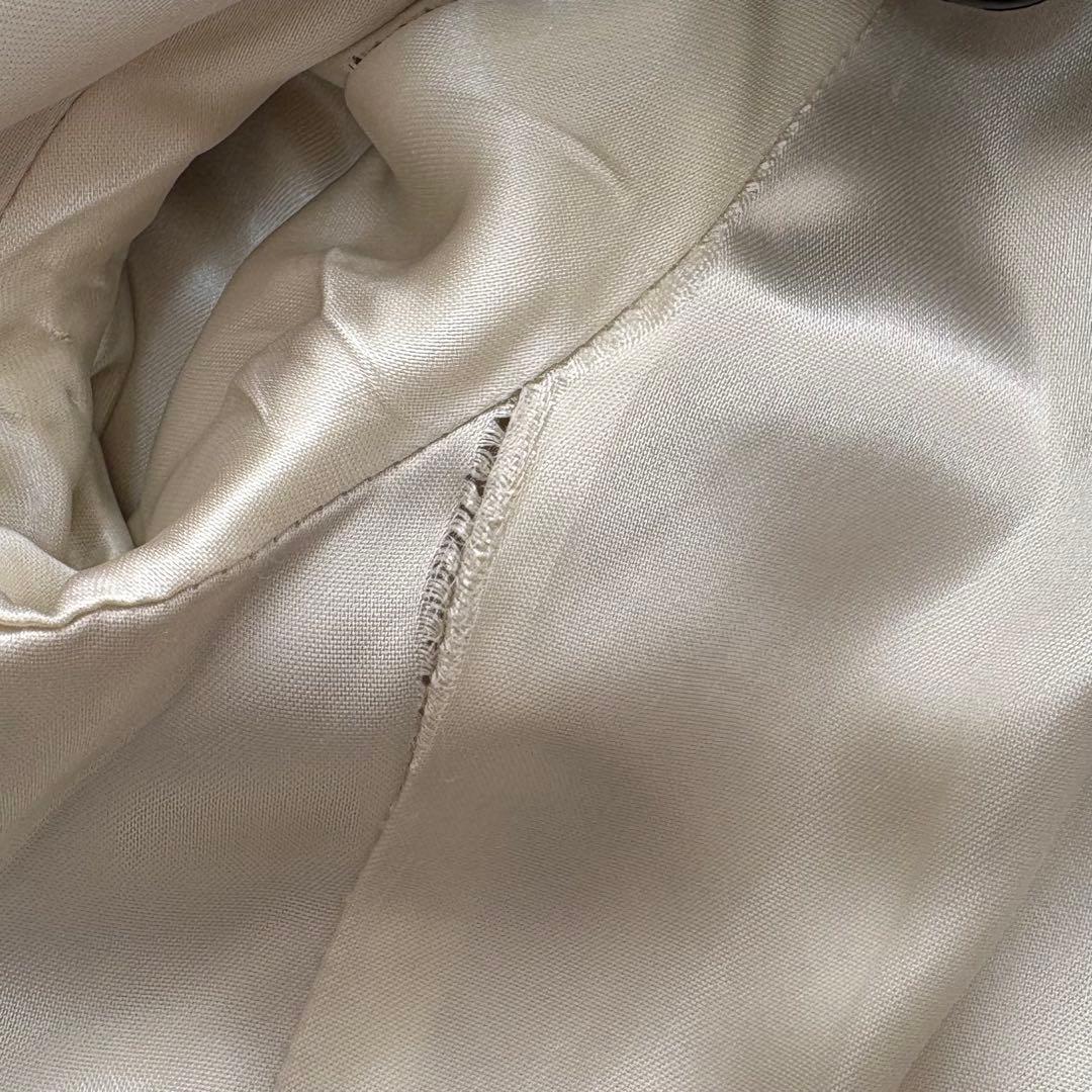 イブルース　大きいサイズ　スタンドカラーロングコート　リブニット　42アイボリー