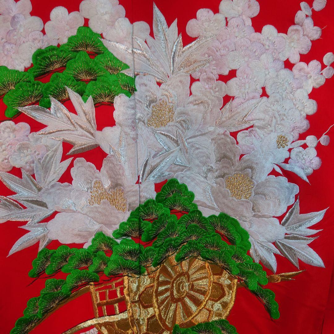 赤色 花柄刺繍 色打掛 結婚式用