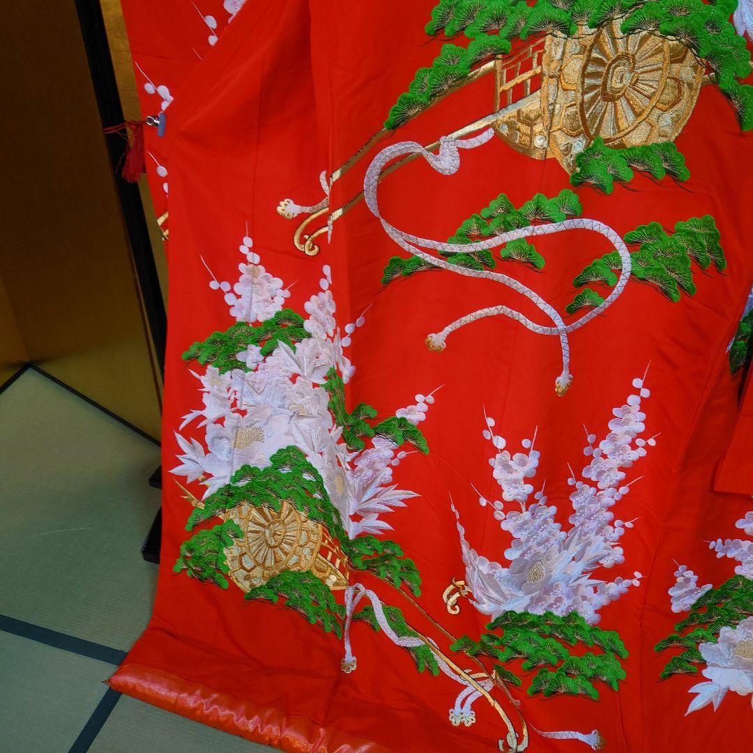 赤色 花柄刺繍 色打掛 結婚式用