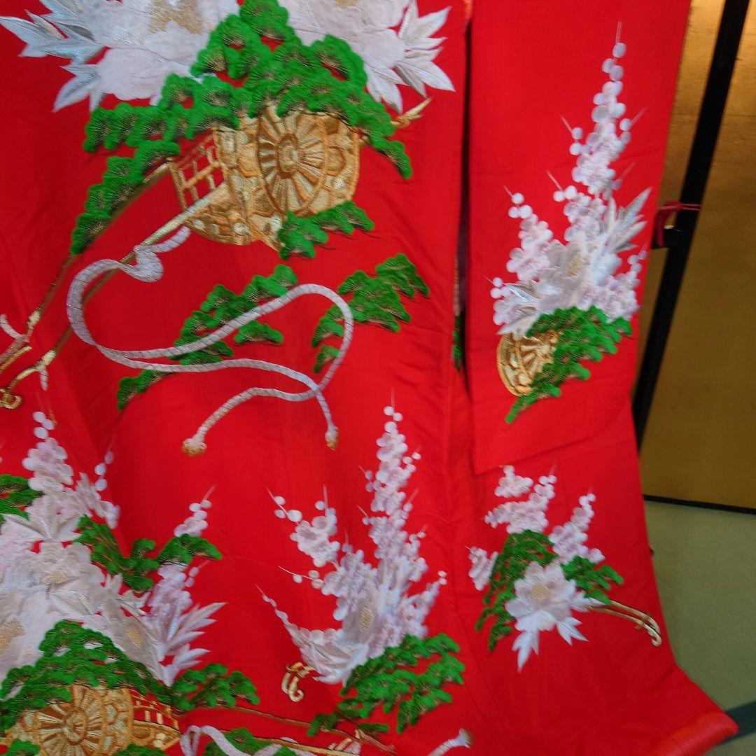 赤色 花柄刺繍 色打掛 結婚式用