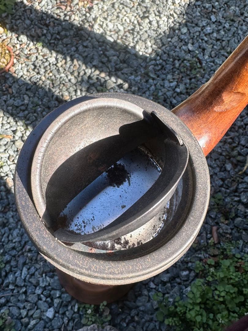 昭和レトロ　スタンド灰皿　パイプ型　当時物　レトロ　木製灰皿