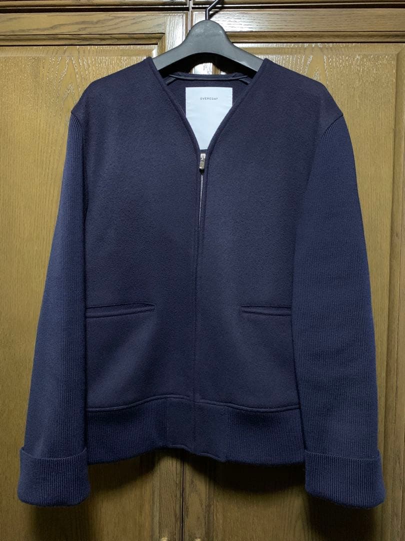 OVERCOAT ノーカラーウールジャケット　S