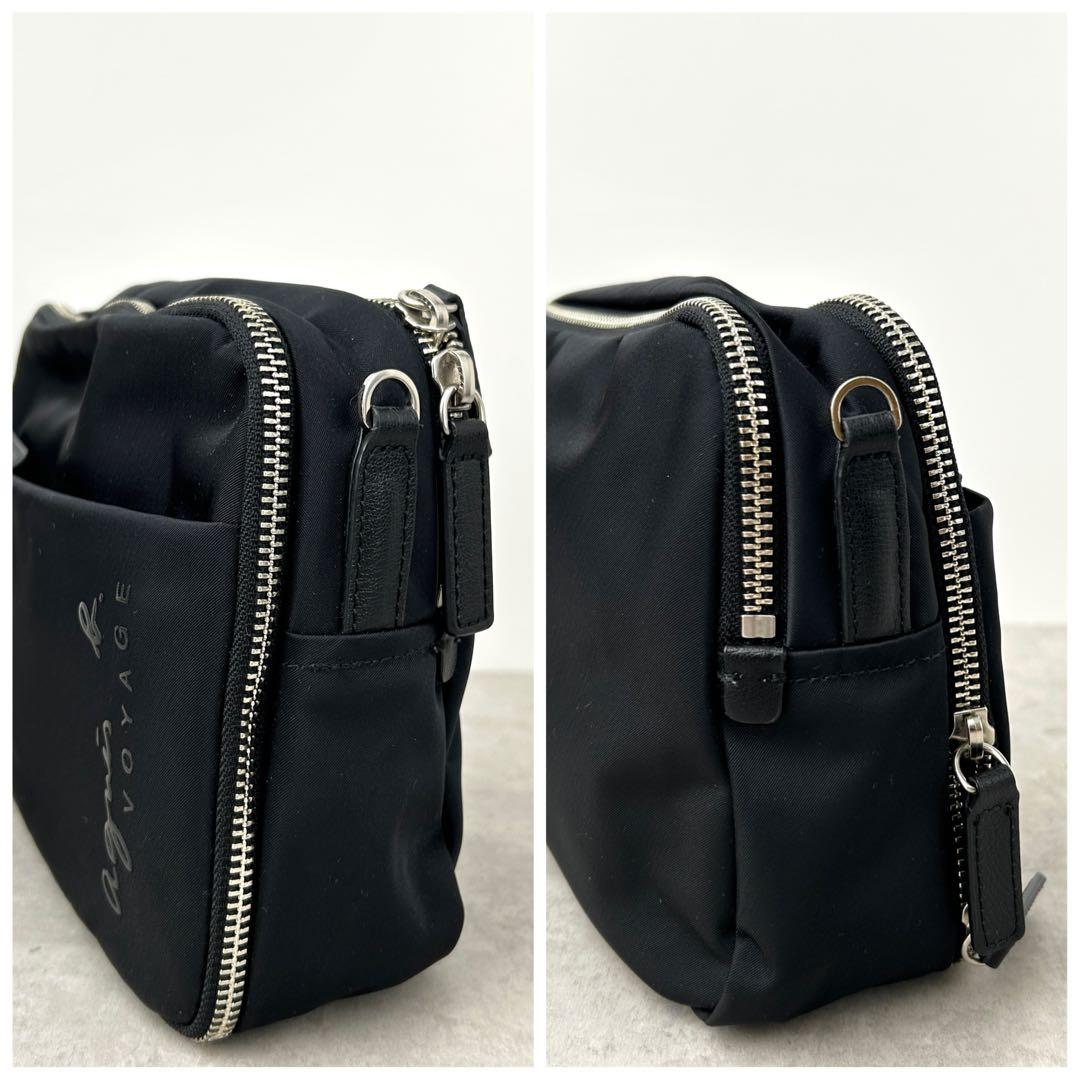 【美品✨️】agnes b コンパクトナイロンショルダーバッグ ブラック