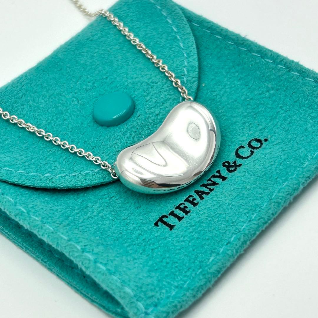 美品　ティファニー　ビーンズ　ラージ　ロング　ネックレス　シルバー　約77cm