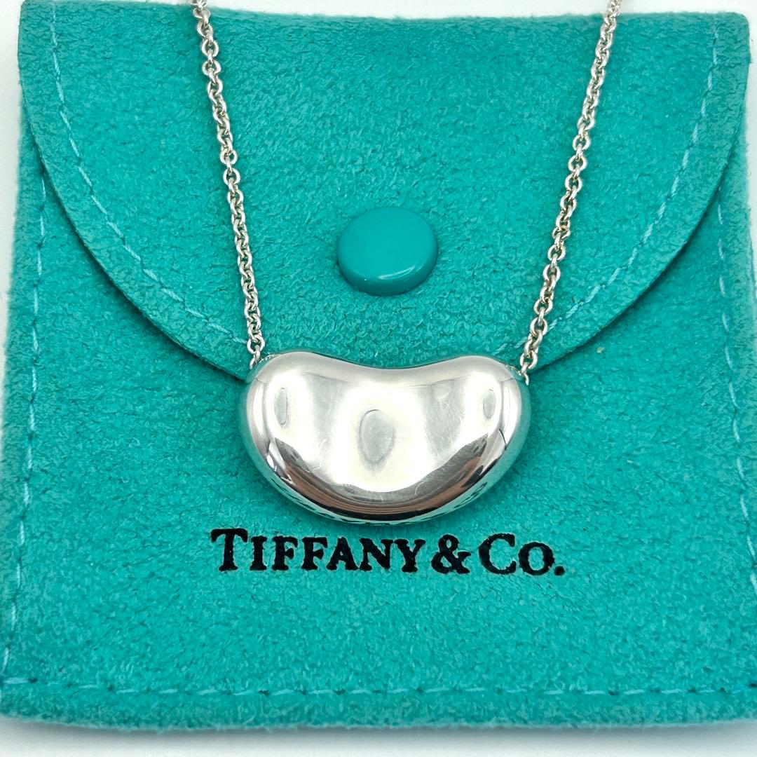 美品　ティファニー　ビーンズ　ラージ　ロング　ネックレス　シルバー　約77cm