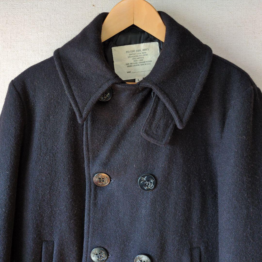 USNAVY Pコート L 米国製 メルトンウール アンカーボタン キルティング