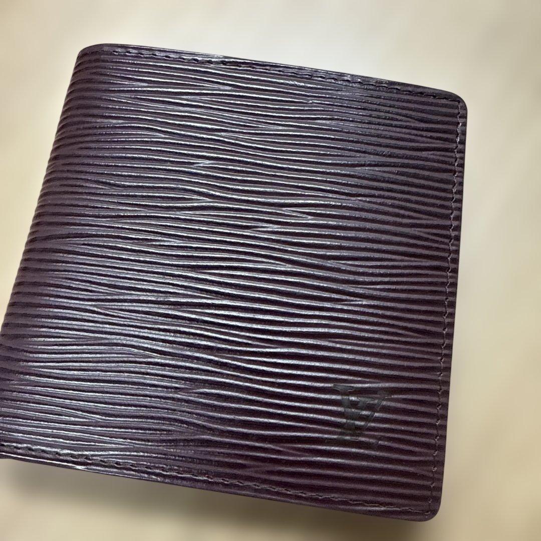 ま*め様 LOUIS VUITTON パープル 二つ折り財布