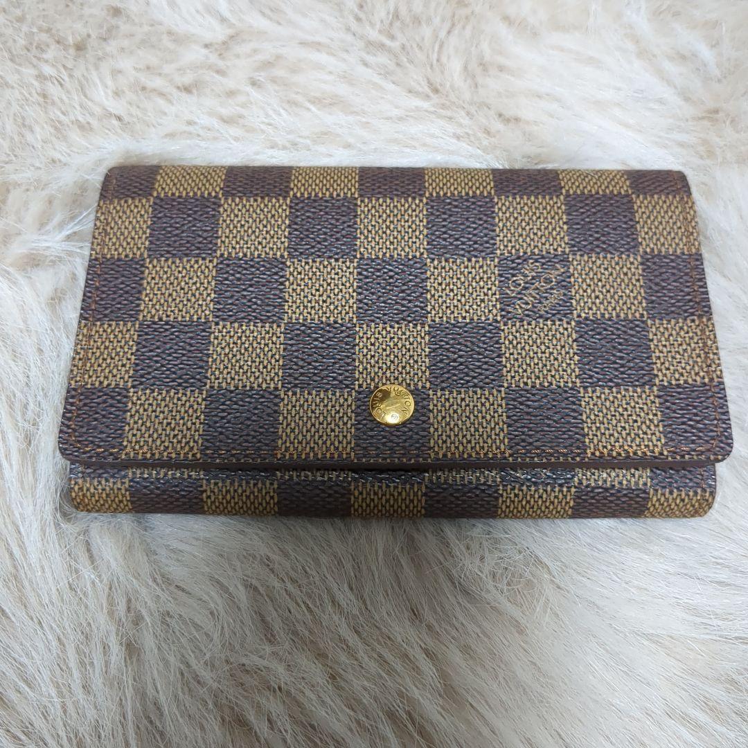 ダミエ　折り財布　外観美品　難あり