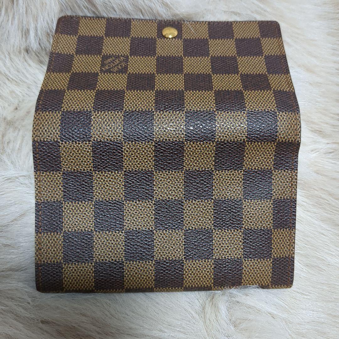 ダミエ　折り財布　外観美品　難あり