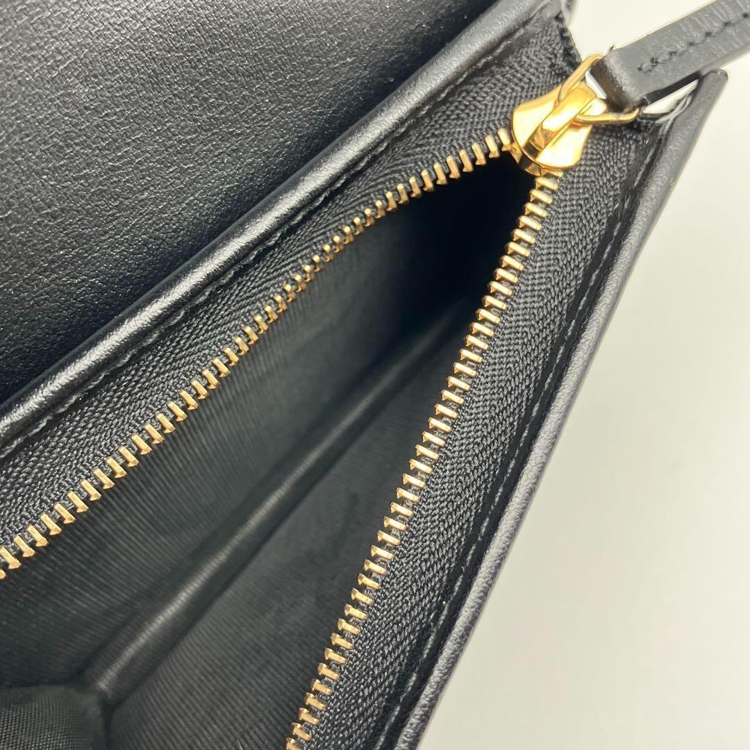 【未使用級】GUCCI グッチ マトラッセ マーモント ミニウォレット ブラック