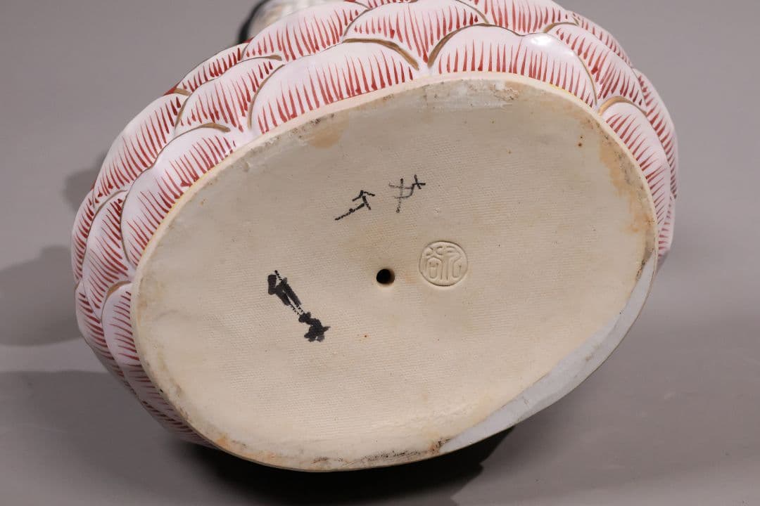 九谷焼 観音菩薩坐像 36.5cm 金彩 色絵 置物 仏像 陶磁器【MA816】