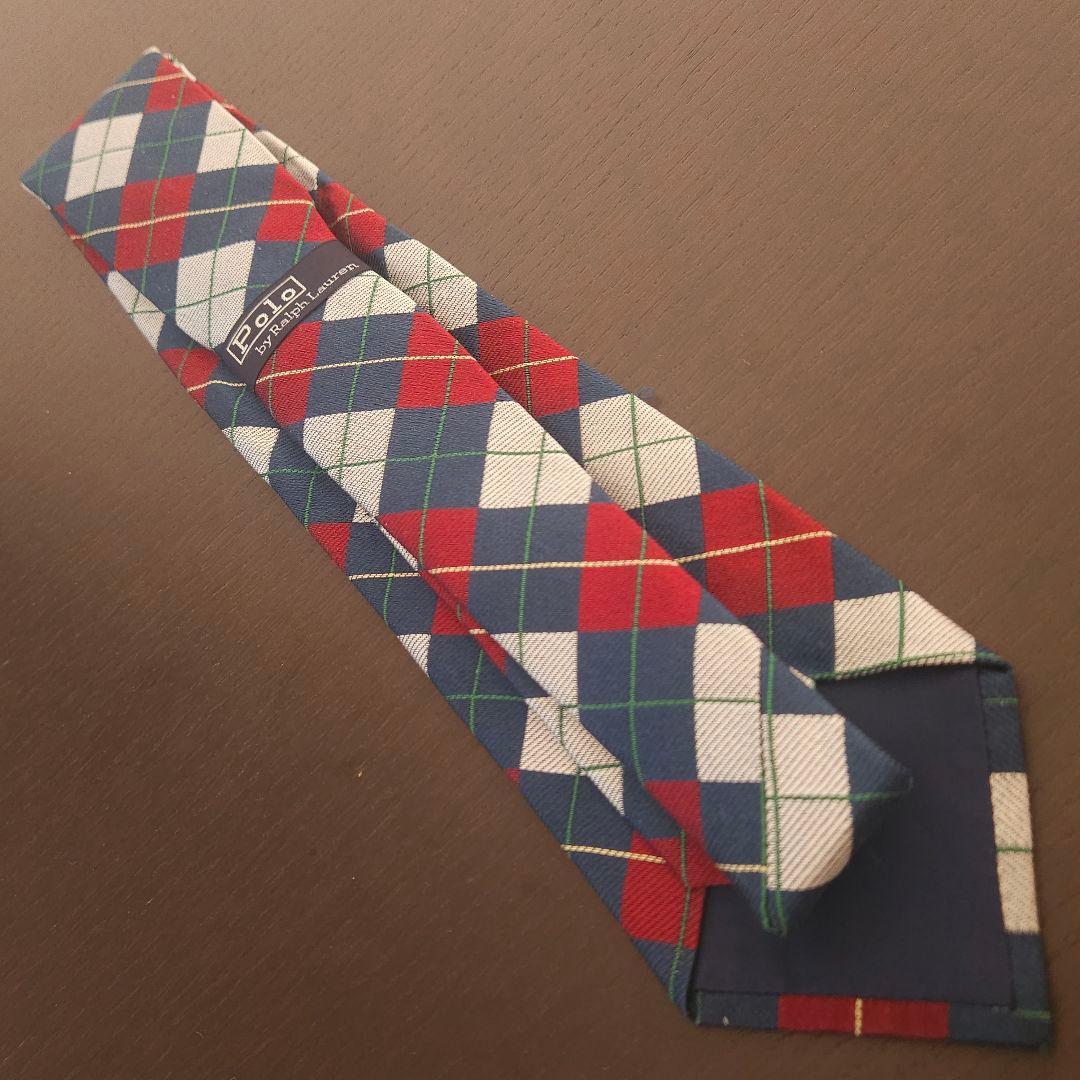 【レア物】 チェック柄ネクタイ シルク素材 赤 緑 黄色 3点セット