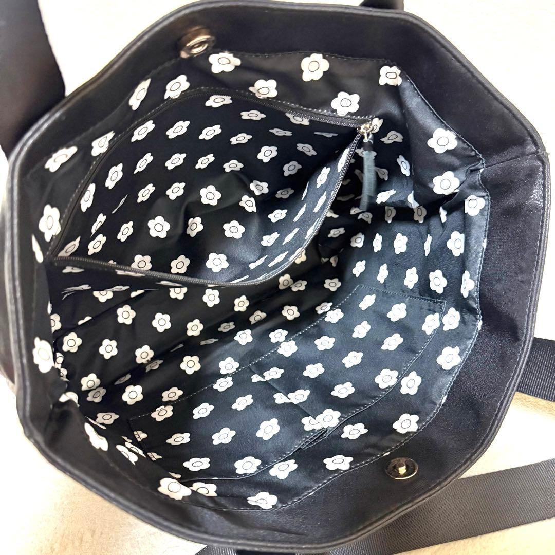 希少 極美品✨ MARY QUANT ワッペンポイントシャイニートートバッグ