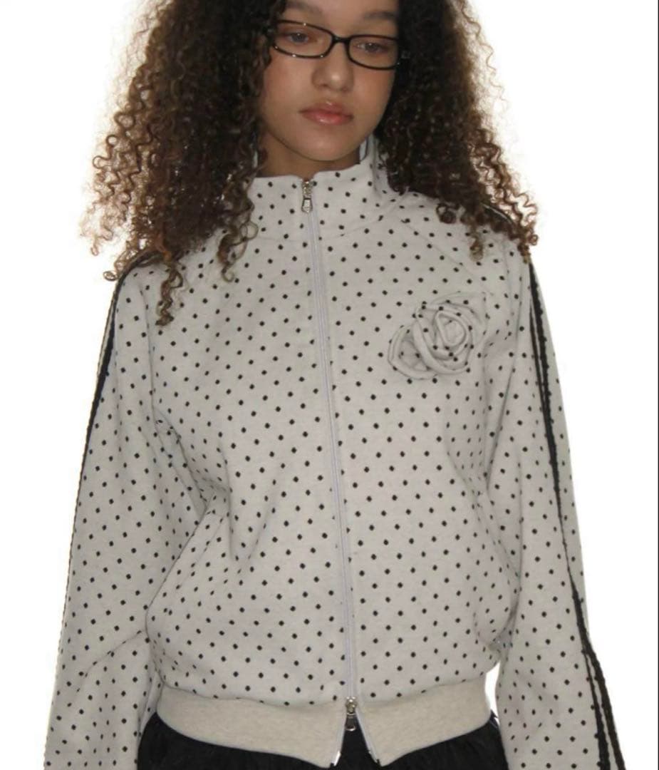 トップス CRANK Rose Dot Track Jacket_Oatmeal