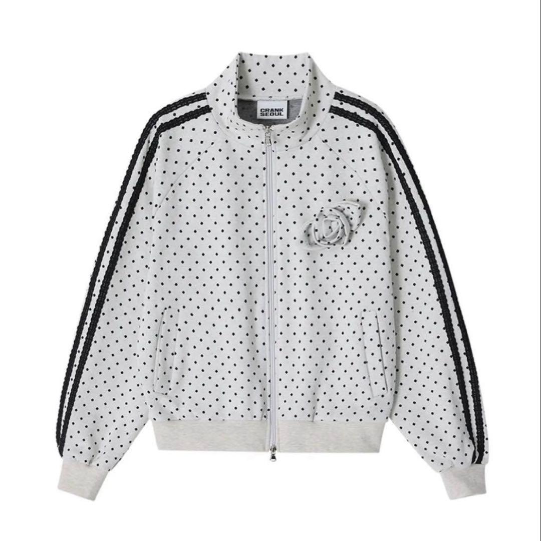 トップス CRANK Rose Dot Track Jacket_Oatmeal
