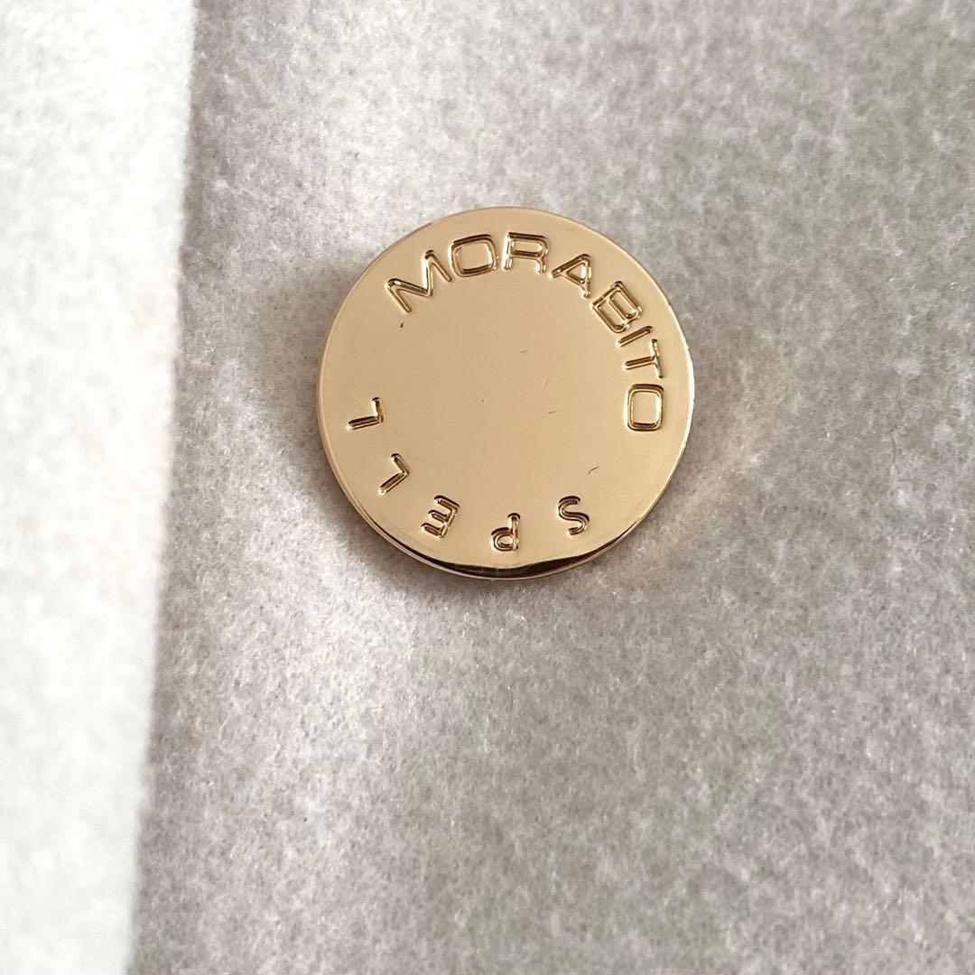 美品 モラビトスペル ウエストシェイプ ショールカラーコート 金ボタン 38
