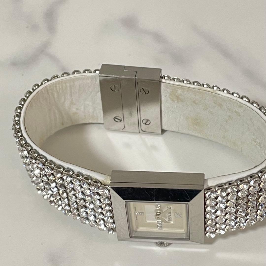 稼動品　スワロフスキー　エリス　ラインストーンベルト　スクエア　腕時計
