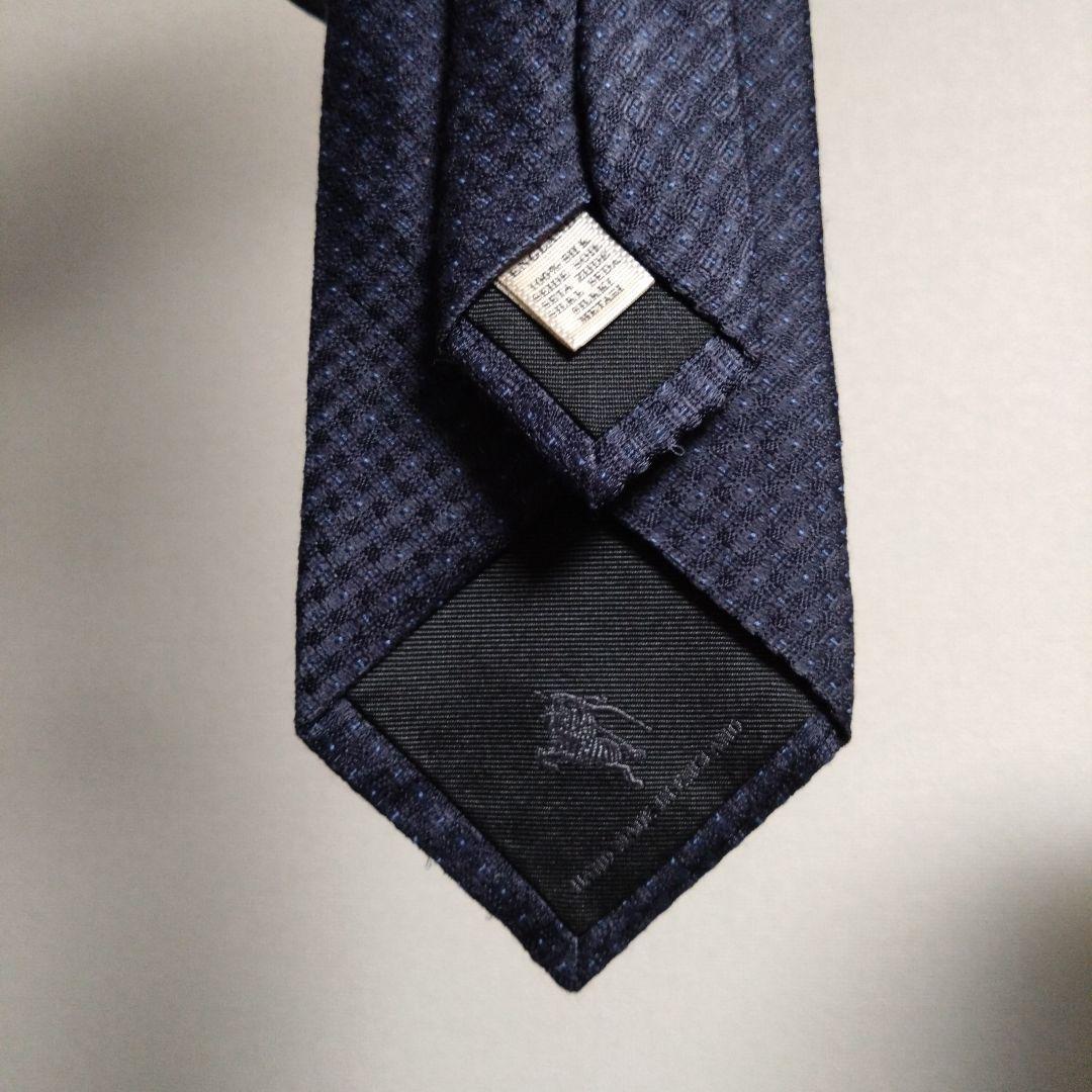 バーバリー シルク ネクタイ ネイビー