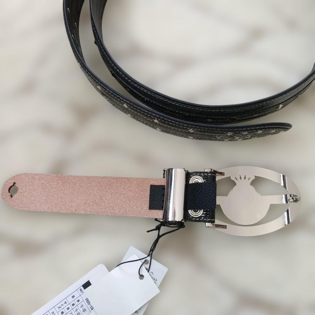 【極美品】牛革ベルト BELTFACTORY マーカー付き 黒 ゴルフ 北海道