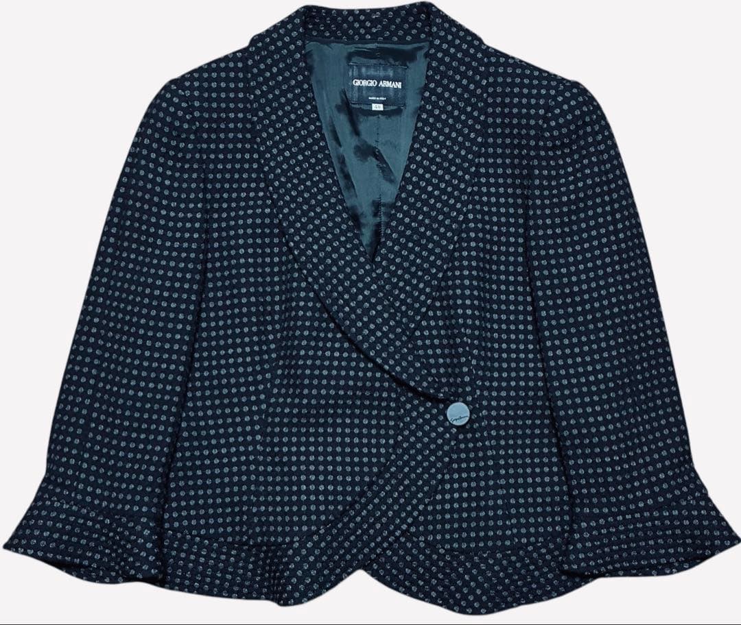 GIORGIOARMANI美品イタリア製テーラードジャケットブラック黒XL位48