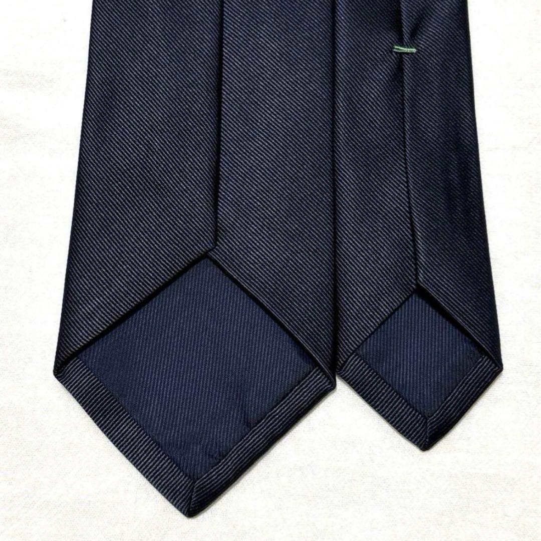 新品　ルイジボレッリ　ネクタイ　ダークネイビー　無地　ソリッド　タグ付