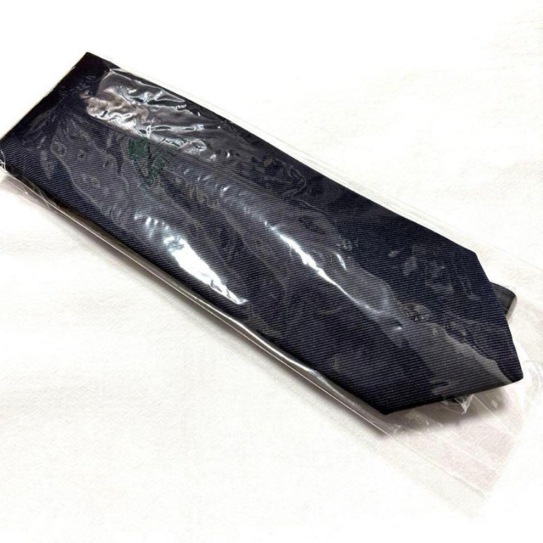 新品　ルイジボレッリ　ネクタイ　ダークネイビー　無地　ソリッド　タグ付