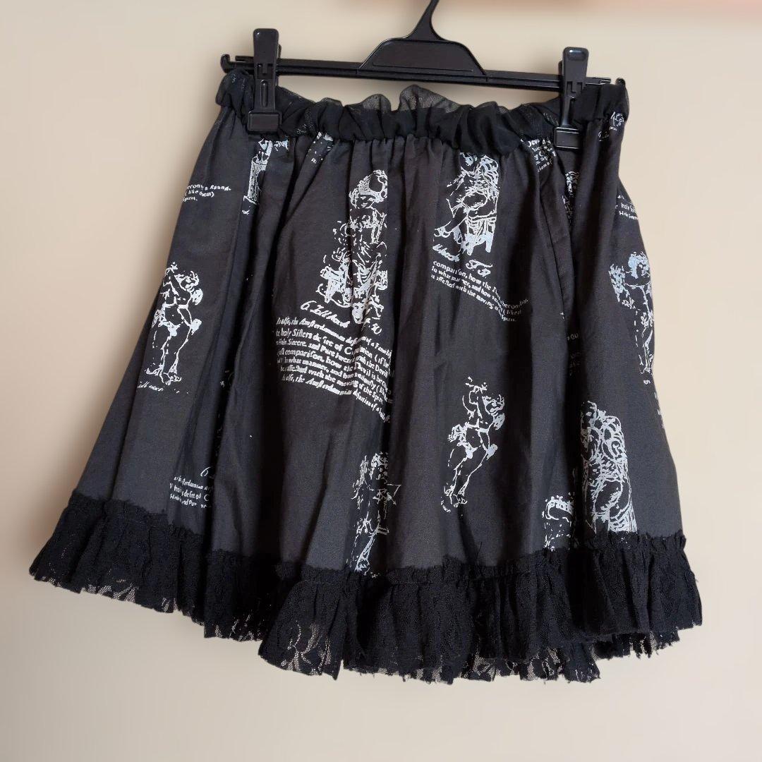 アシンメトリック黒シフォンミニスカート