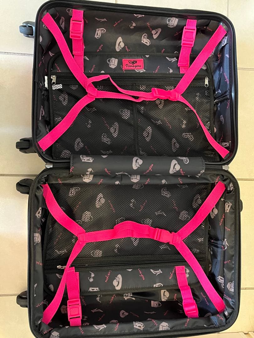 ハート模様 ピンクキャリーケース