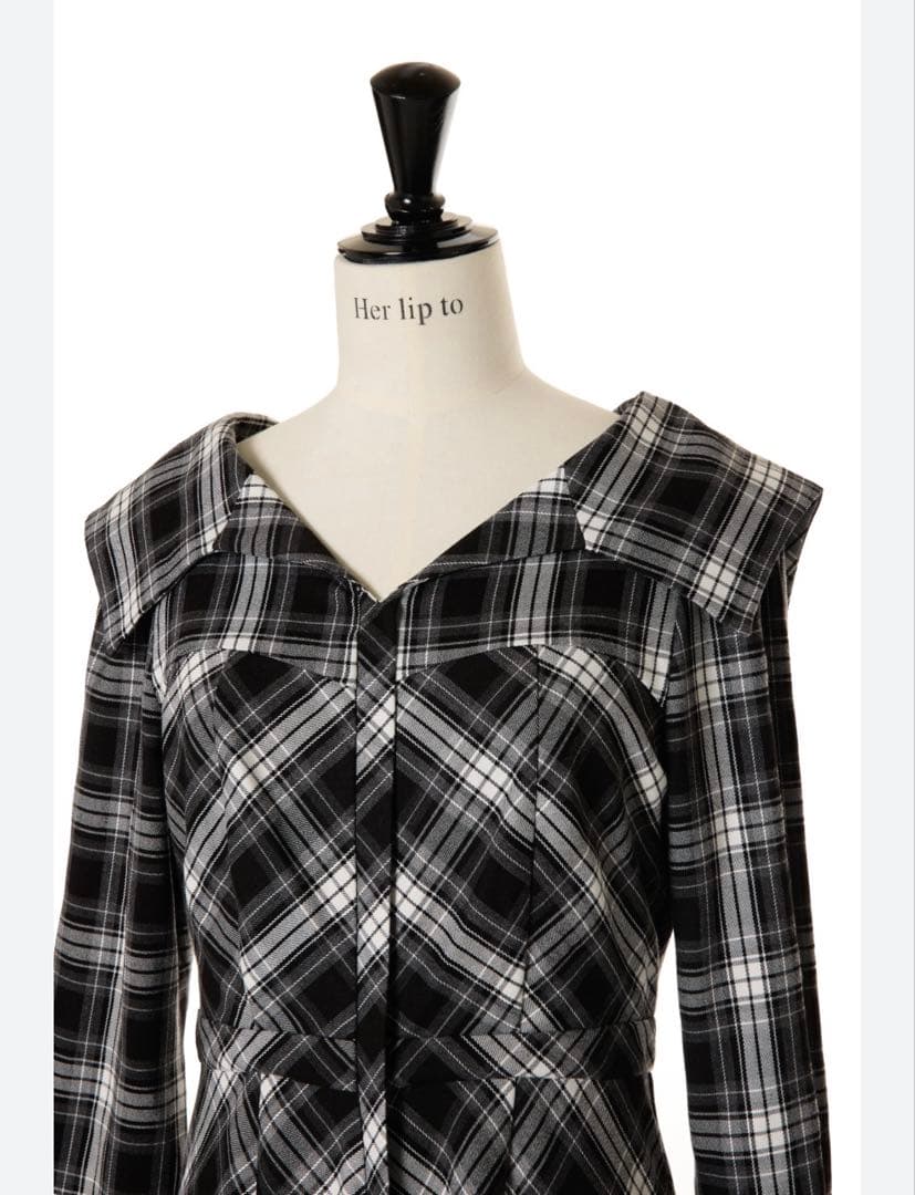 即配送　Coutume Plaid Flare Dress Mサイズ