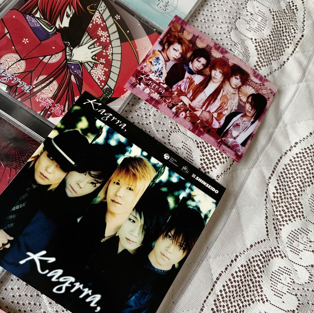 【Kagrra,】非売品 直筆サイン ステッカー CD 7枚 神楽セット
