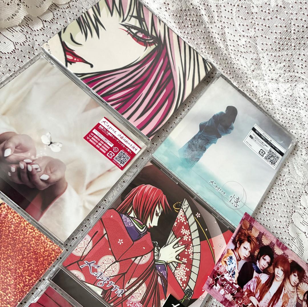【Kagrra,】非売品 直筆サイン ステッカー CD 7枚 神楽セット