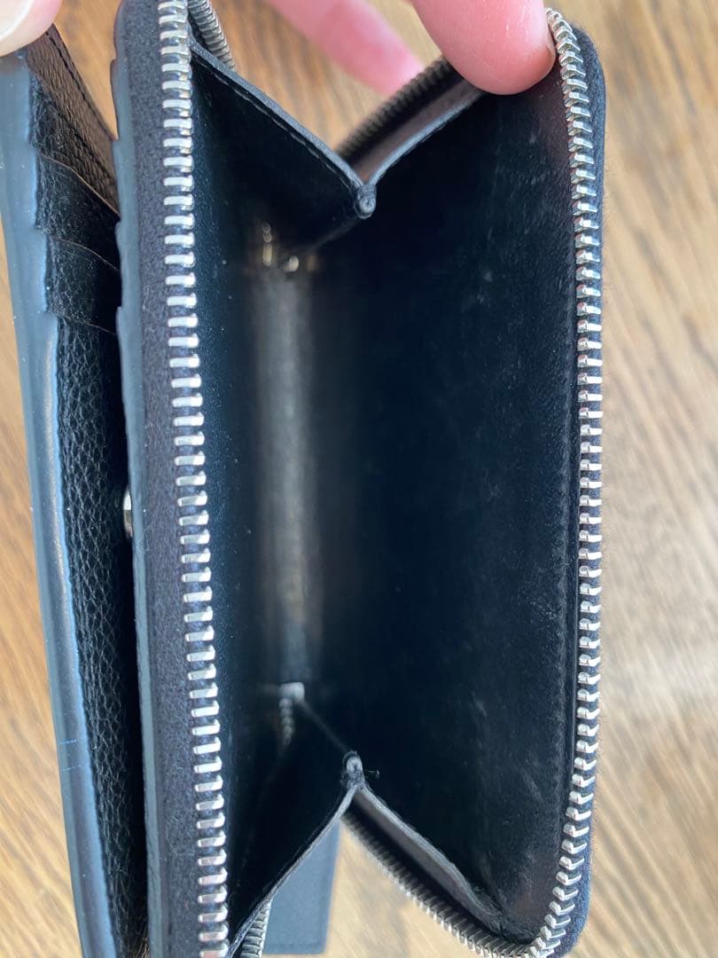 Saint Laurent ラウンドファスナー 二つ折り財布 レザー ブラック