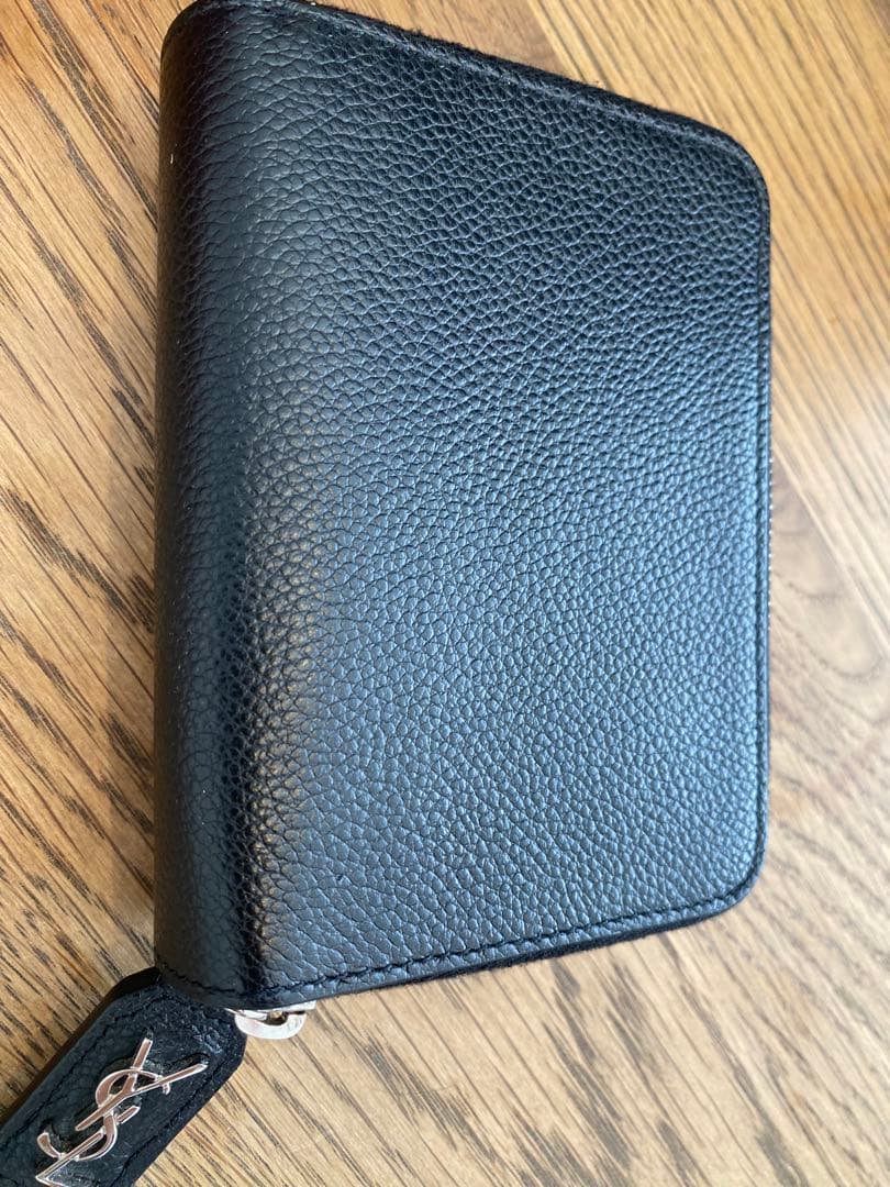 Saint Laurent ラウンドファスナー 二つ折り財布 レザー ブラック