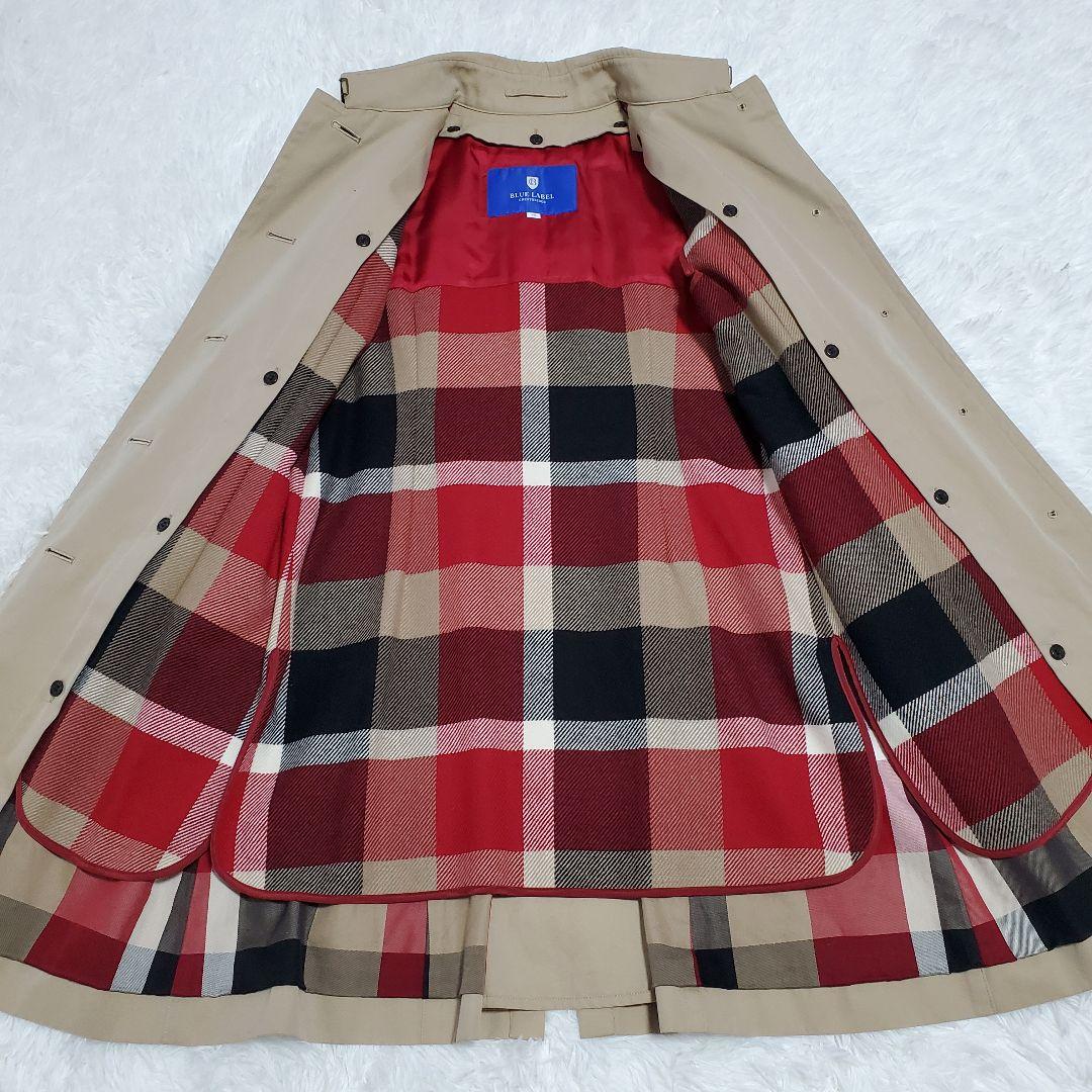美品✨ブルーレーベルクレストブリッジ　トレンチコート 牛革 チェック 38M