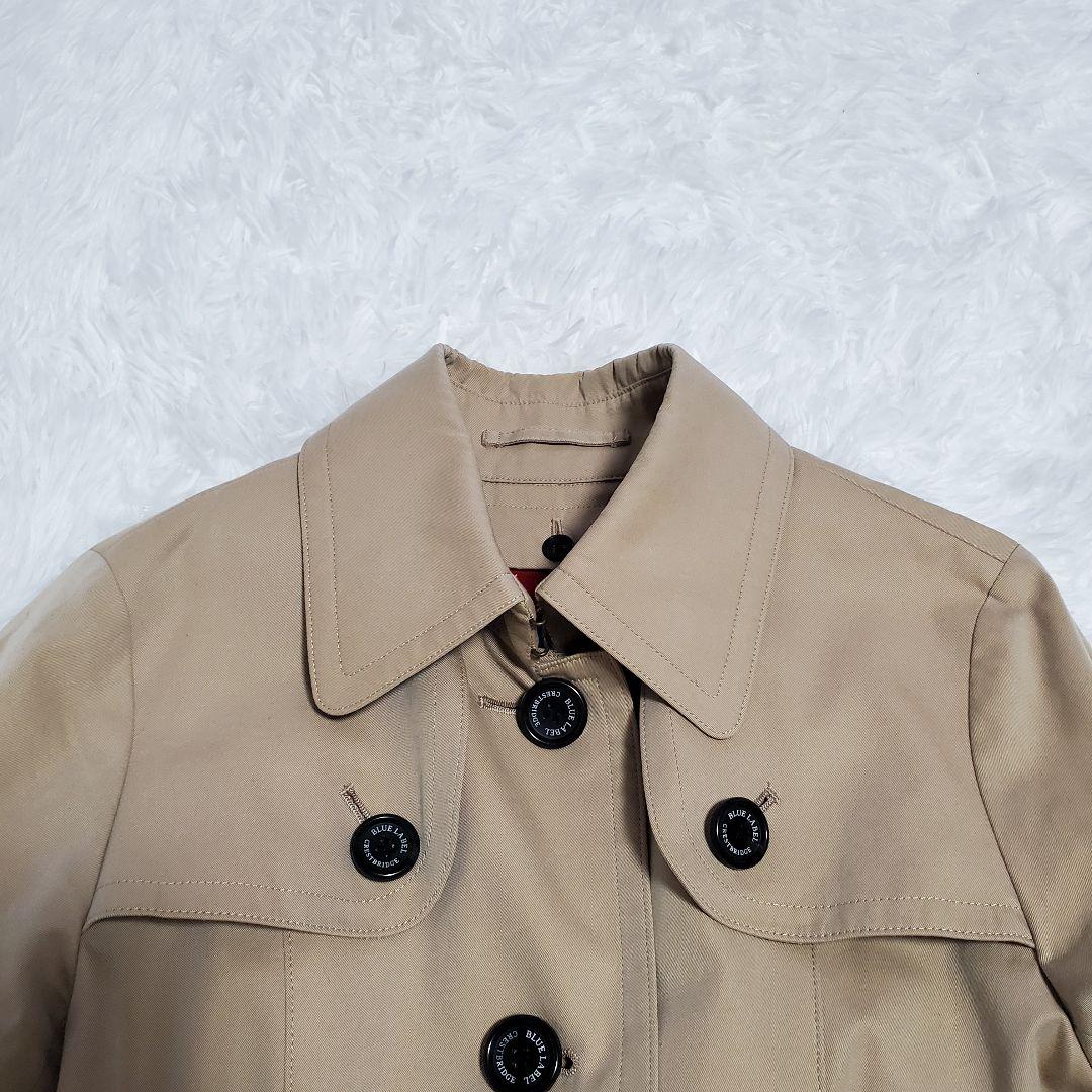 美品✨ブルーレーベルクレストブリッジ　トレンチコート 牛革 チェック 38M