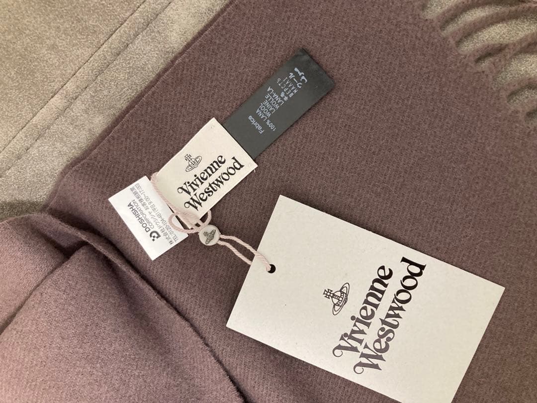 【新品タグ付き】Vivienne Westwood マフラー ブラウン ロゴ