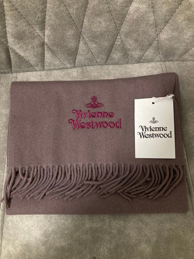 【新品タグ付き】Vivienne Westwood マフラー ブラウン ロゴ