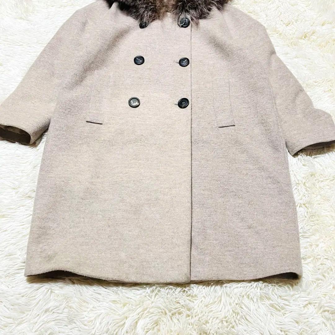 BRUNELLO CUCINELLI カシミヤ ファー ロングコート ベージュ