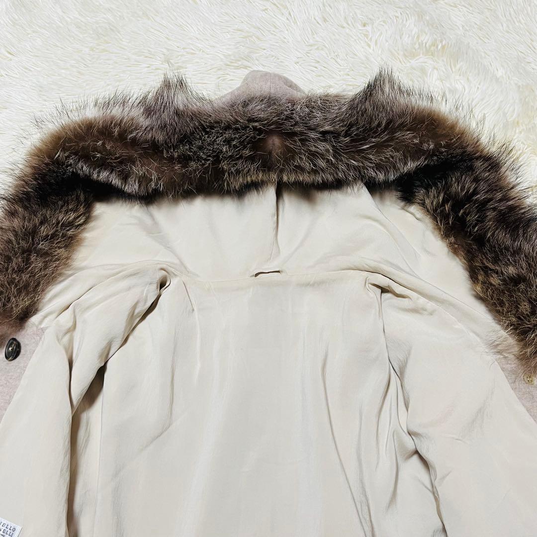 BRUNELLO CUCINELLI カシミヤ ファー ロングコート ベージュ