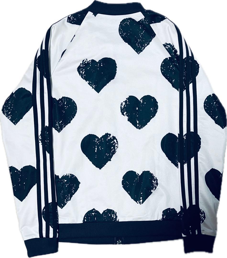 トレ刺繍ロゴ ハート トラック【美品】アディダス　ジャージ　黒　ブラック　L