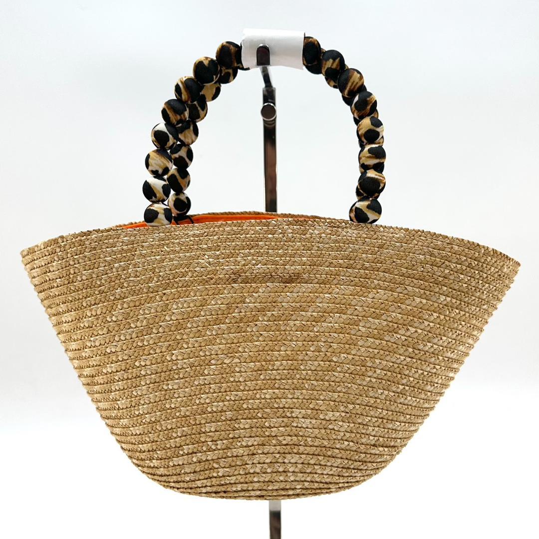 DOLCE & GABBANA D&G JUNIOR ストロー かごバッグ 豹柄