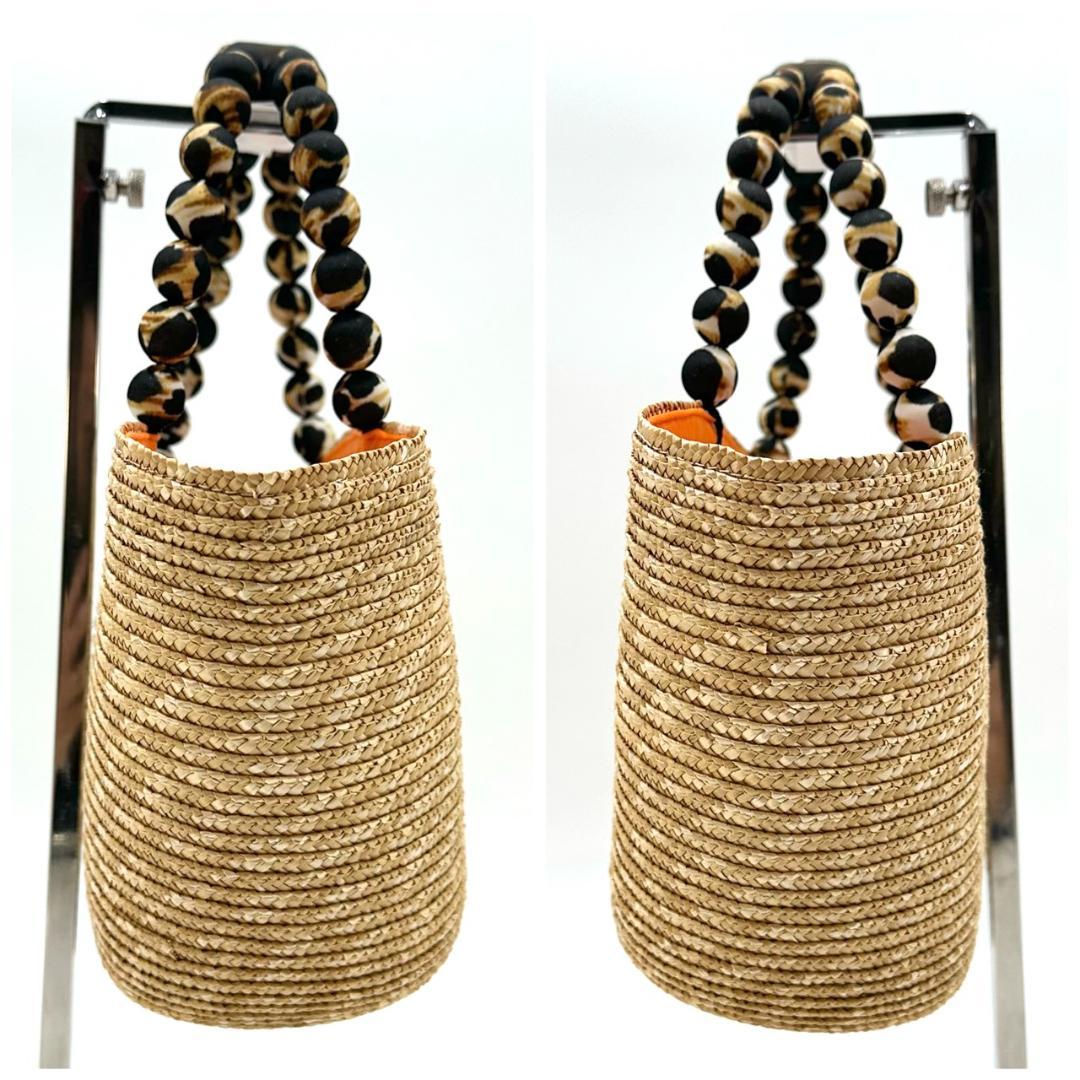 DOLCE & GABBANA D&G JUNIOR ストロー かごバッグ 豹柄