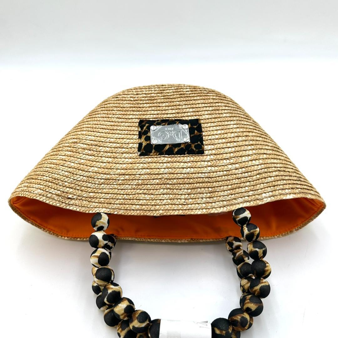 DOLCE & GABBANA D&G JUNIOR ストロー かごバッグ 豹柄